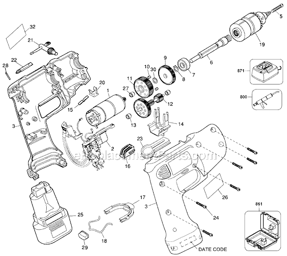 Page A Diagram and Parts List for MT6065 Type 100 Black and Decker Electric Drill